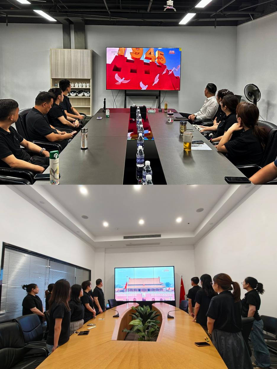 共鉴国之大典，凝聚奋进力量——荆门mg冰球突破文创集团党总支进行九三阅兵直播盛典旁观活动